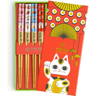 Tokyo design Hůlky sada 5 párů s motivem Lucky Cat