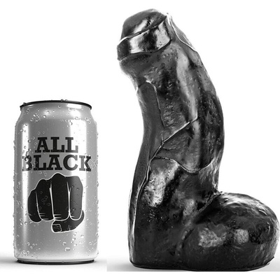 All black realistic dong black 17 cm