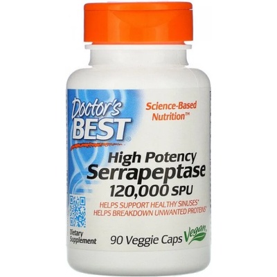 Doctor's Best High Potency Serrapeptase, 120 000 SPU, 90 капсули, Doctor's Best