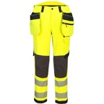 Portwest hi-vis ev4 ev448 / Мъжки светлоотразителни еластични работни панталони с талията - hv жълти uk 28/eu 44 (ev448ybr28)