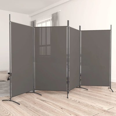 vidaXL 4dílný paraván antracitový 346 x 180 cm textil