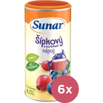 SUNAR Nápoj rozpustný šípkový s borůvkami 6 x 200 g