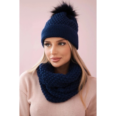 Fashionweek Dámský zimní set šál a čepice PLK2 Tmave modry