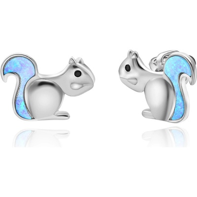 Olivie strieborné náušnice na skrutku veverka 5940
