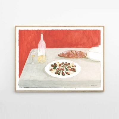 Moikka Plagát Bodegón con Mejillones by Marina García Fernández 50x70
