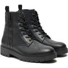 Calvin Klein Jeans kozačky Combat Mid Laceup Boot W Zip YM0YM00262 černé