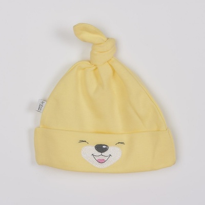 Bobas Fashion Bavlnená dojčenská čiapočka Lucky žltá