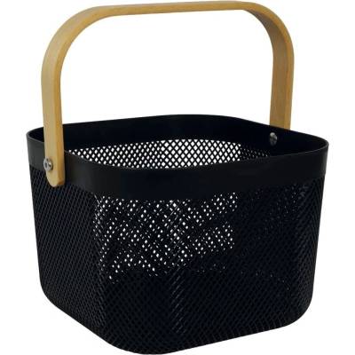 Gastro Košík s bambusovou rukojetí, kov, výška 237 mm, průměr 242 mm