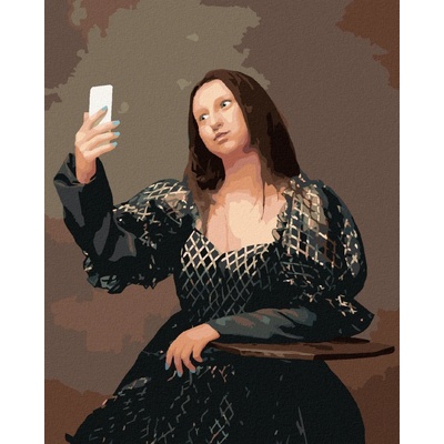 Zuty Malování podle číselMona Lisa selfie 40 x 50 cm vypnuté plátno na rám 8596530066095