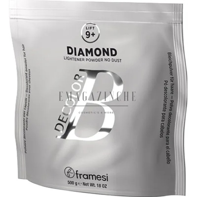 Framesi Italy Framesi Обезпрашена изсветляваща пудра с диамантен прах 9 + тона 500 гр. Decolor B Diamond Lightener Power No Dust 9+ (0431672)