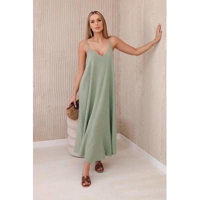 Kesi Dámské šaty mušelín 7088534-81 khaki
