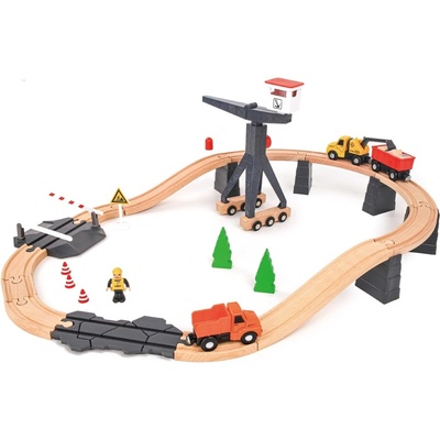 TookyToy Drevená vláčiková dráha stavba železnice
