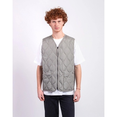Taion Military Zip V-Neck Down Vest D.sage green