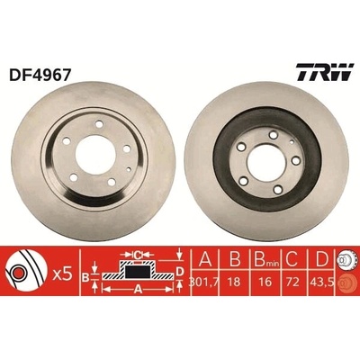 Brzdový kotúč TRW DF4967