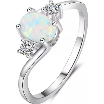 Lunica Stříbrný prstýnek BÍLÝ OPÁL 0611 6