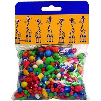 Mix dřevěných perlí barevné, 100g