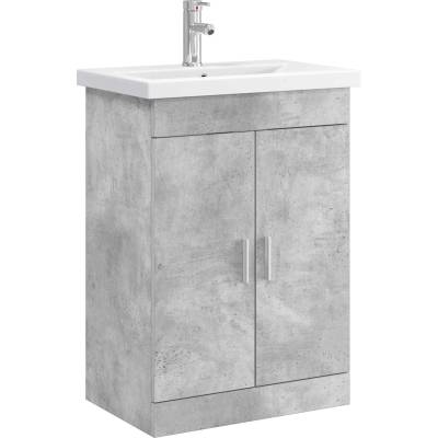 vidaXL Комплект мебели за баня Бетонно сиво 61 x 40 x 84, 5 см (3404353)