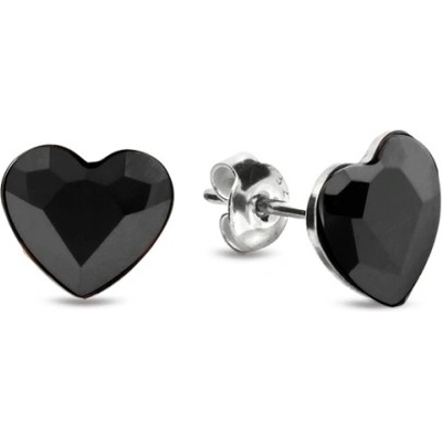 Spark černé se Swarovski Elements Heart K2808J Jet