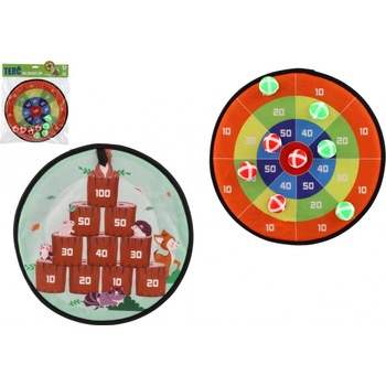 Teddies Terč na suchý zip oboustranný 34cm + míčky 8ks v sáčku