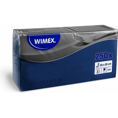 Wimex ubrousky 2V tmavě modré 250ks 33x33cm