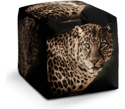 Sablio Taburet Leopard: 40x40x40 cm