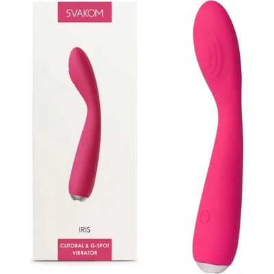 Клиторален и G-spot вибратор за върховно вълнение, 18см. - Iris Plum Red (SVAKOM0132)