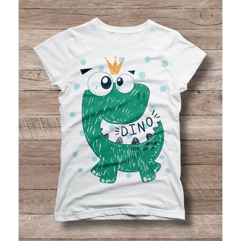 Детска тениска 'Сладко дино' - бял, 2xs