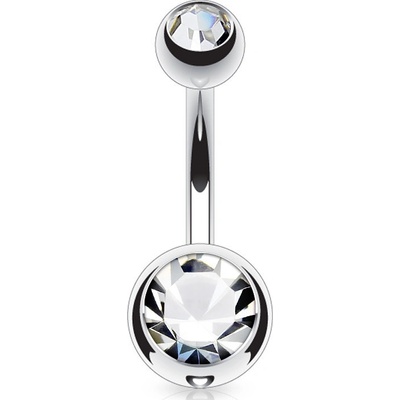 Steel Edge piercing do pupíku z chirurgické oceli SENS04 bílá – Sleviste.cz