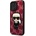 KARL LAGERFELD Monogram Ikonik Case - дизайнерски кожен кейс за iPhone 13 Pro Max (червен)