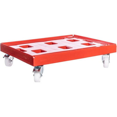 PK Group Vozík pod přepravky XL 800x600 2 otočné + 2 bržděné POR kolečka 100 mm Barvy: Červená