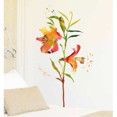 Samolepící dekorace na zeď Watercolour Flowers 57718 / Samolepka na zeď Crearreda (70 x 100 cm)