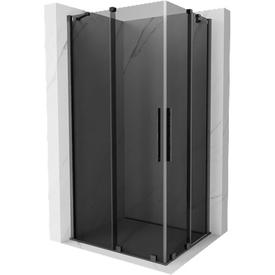 Mexen Velar Duo плъзгаща се душ кабина 100 x 90 cm, графит, четкано сиво - 871-100-090-42-66 (871-100-090-42-66)