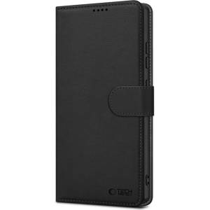 Tech-Protect Кожен Калъф с Джобове за iPhone 17e/ 16e, Tech-Protect Wallet Book Case, Черен (5906302360307)
