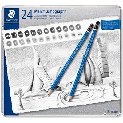 Staedtler 365300 grafitové tužky Mars Lumograph 100 24 tvrdostí šestihranná umělecká