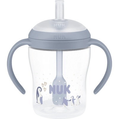 NUK Fľaštička na učenie Perfect Match so slamkou 150 ml Penguin