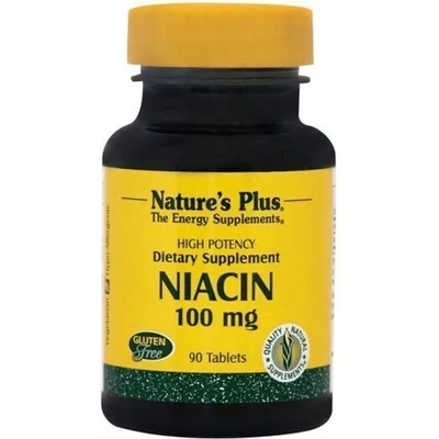 Nature plus Хранителна добавка Ниацин Витамин B3, Natures Plus Niacin (Nicotinic Acid, B3) 100 mg 90 tabs