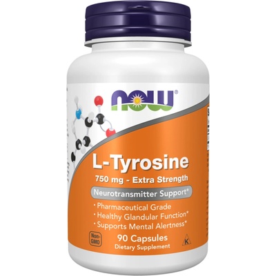 Now Foods L-Tyrosine Extra Strength 750 mg 90 rostlinných kapslí