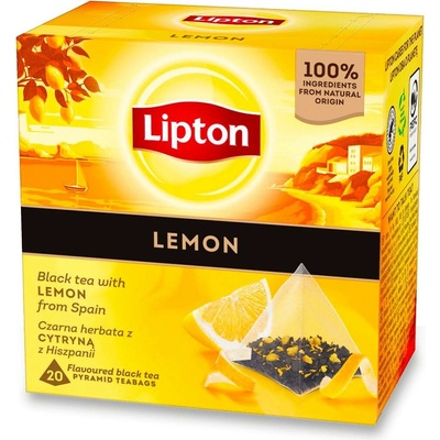 Lipton Černý čaj pyramidy citron 20 x 1,7 g