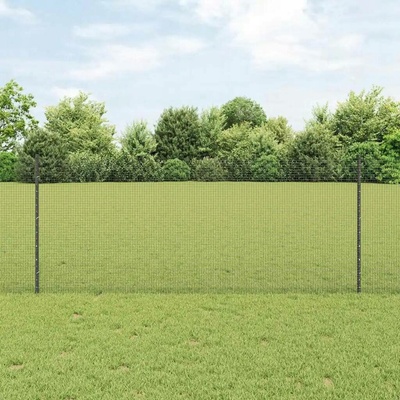VidaXL Plot s sloupkem Šedá 1 x 25 m Ocel