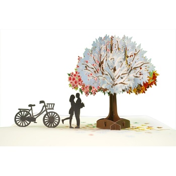 Image 1 of Kiriori Поздравителна картичка Pop-up "Любов на колела