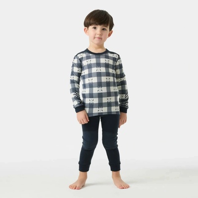 Helly Hansen detský set termobielizne z merino vlny s technológiou LIFA Navy Aop