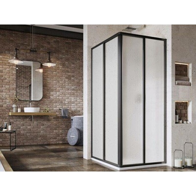 Ravak Supernova čtyřúhelníkový sprchový kout SRV2+SRV2, 90x90x195 cm, černá, dekor pearl 14V703O211S