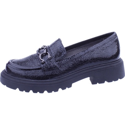 Jana 3385/KLIK X černé lesk dámské kožené polobotky