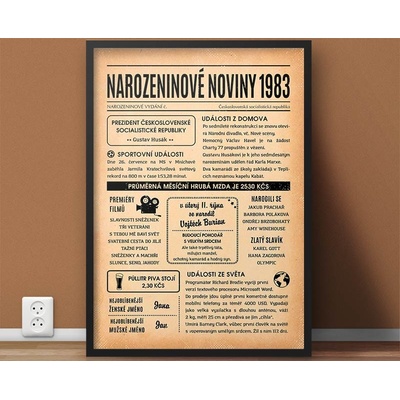 Narozeninové noviny 1983 - jednostranné (starší verze)
