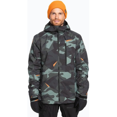 Quiksilver Мъжко яке за сноуборд Quiksilver Mission Printed block puzzle camo sea spray