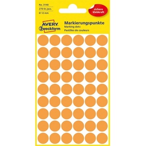AVERY 3148 12mm 270pcs светлооранжева маркираща точка (3148)