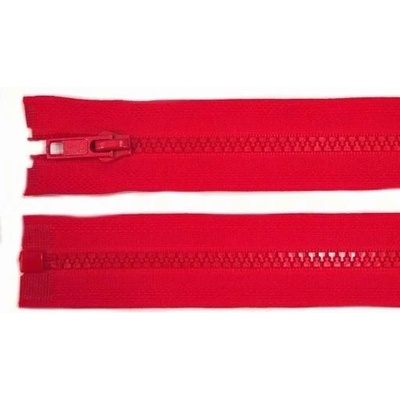 Zdrhovadlo zip kostěný 60 cm dělitelný červená
