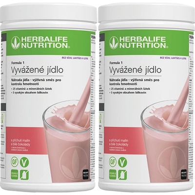 Herbalife 2x Formula 1 Free From Koktejl Malina a bílá čokoláda bez sóji laktózy a lepku 2 x 500 g