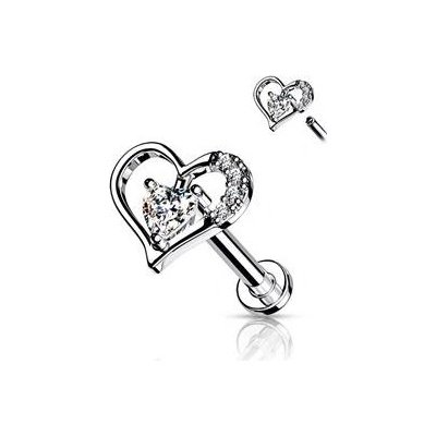 Šperky4U piercing do brady se srdíčkem LB1092C-1208