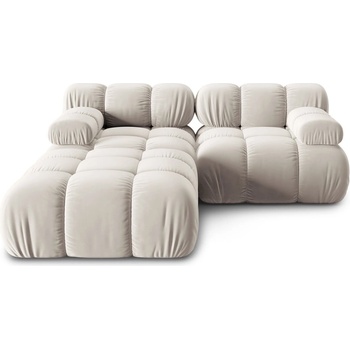 Micadoni Бежов кадифен модулен ъглов диван (променлив) Bellis - Micadoni (MIC_0SET1_2_F1_BELLIS8)